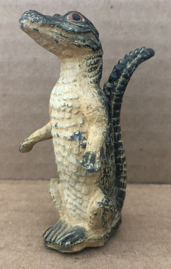 Vintage GERMANY Pot Metal Alligator Figurine cold painted Vintage GERMANY Pot Metal Alligator Figurine cold painted