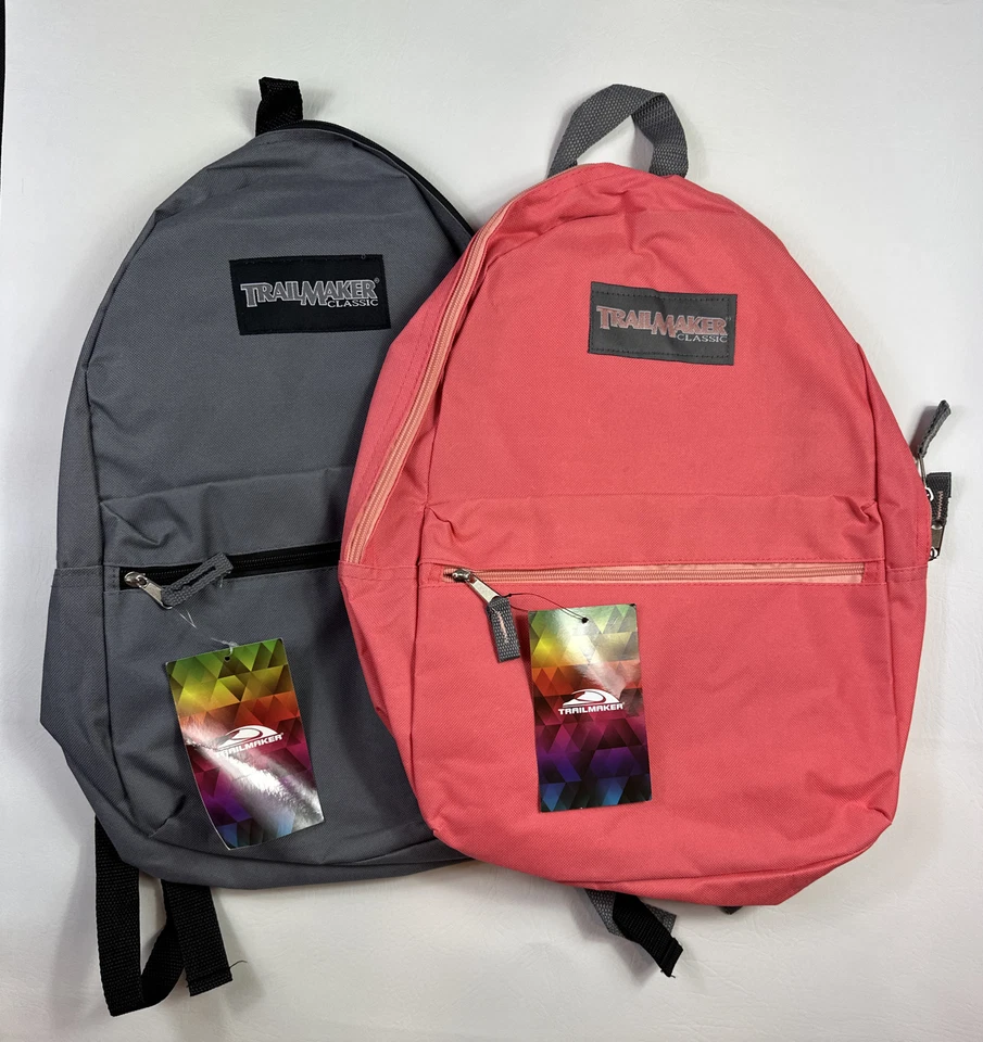 Trailmaker Juego Clásico-2 Mochilas Escuela Senderismo Camping Gris y Rosa NUEVO. Foto 3 de 4
