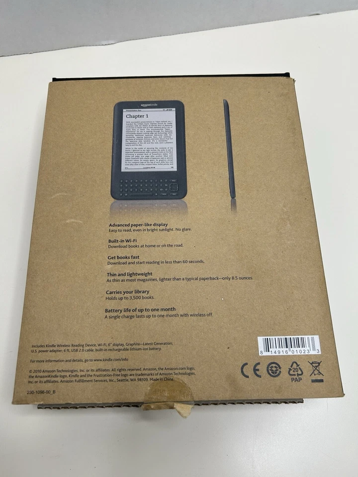 Teclado Amazon Kindle com defeito eReader 3ª Geração 6 G3D - Imagem 2 de 4
