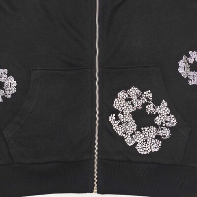 Denim Tears Cashmere Swarovski Cotton Wreath Zip Hoodie 'Black' | eBay