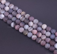 Matte Natural Botswana Agate Gemstone Round Beads 4mm 6mm 8mm 10mm 12mm 15.5"