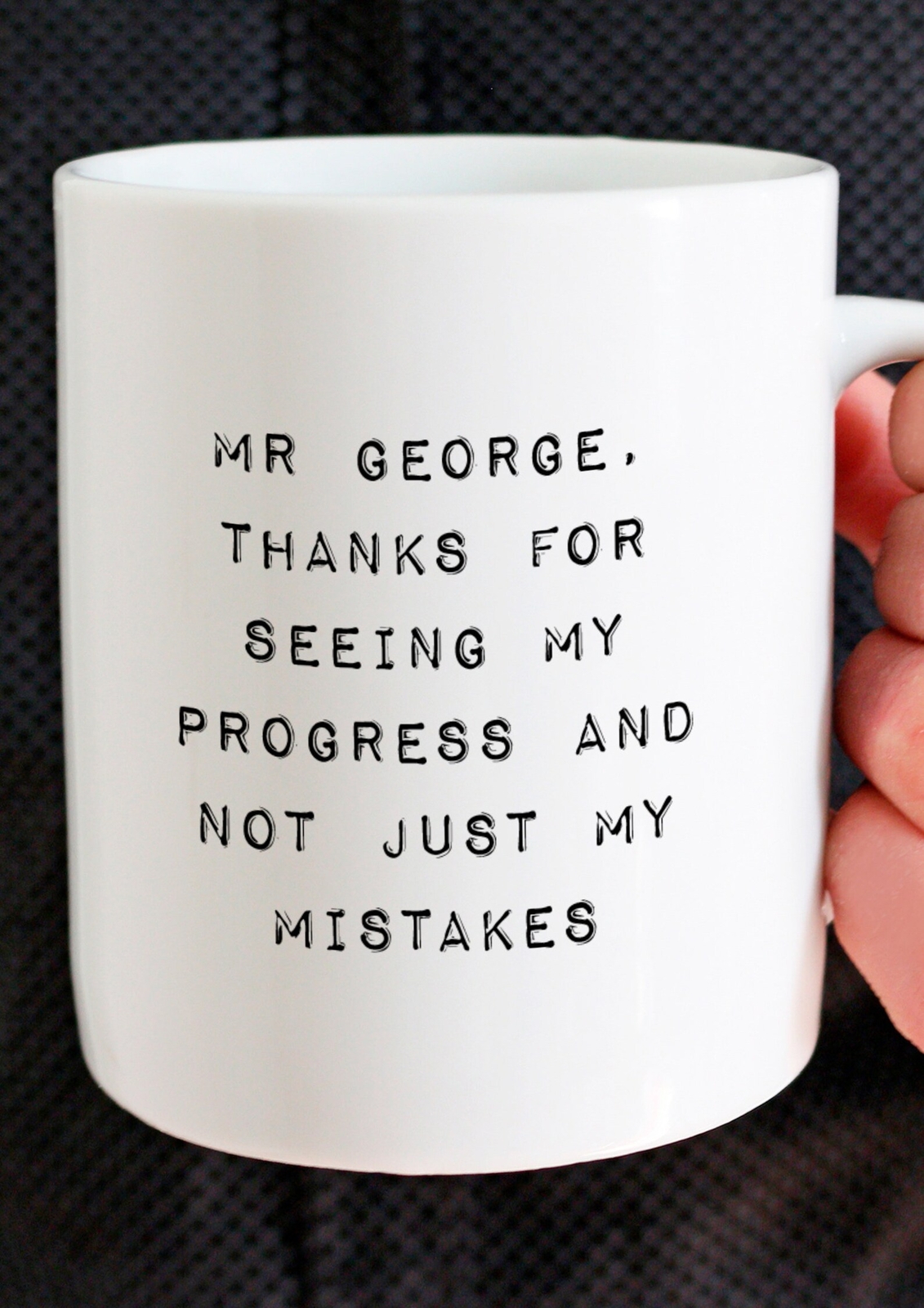 Personalised Coffee Mug Teacher Thank You Gift Thanks For Seeing My Progress And