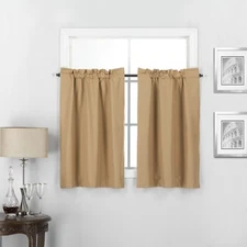Twilight 2 Piece 100% Blackout Insulated Rod Pocket Window Curtain Tiers Set