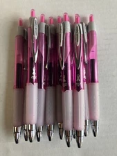 12-CT Black Ink uni-ball 207 Pink Ribbon RT Retractable Gel Pens Medium 751774