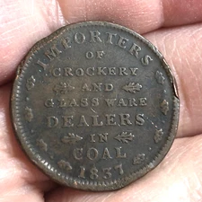 1837 Hard Times Token - EF Sise & Co. Merchants Importers Portsmouth NH - VF+