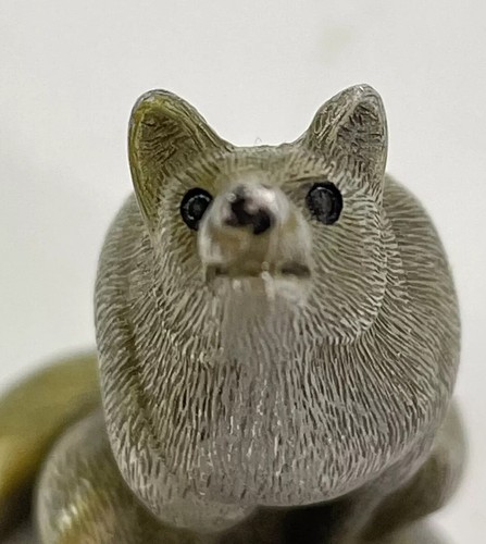 Pewter Coyote and pup collectible figurine Heller 1981 Animal Figurines - Picture 8 of 12