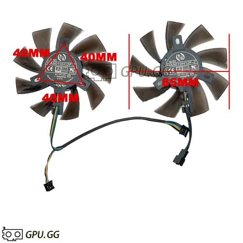 MSI GTX 960 1060 P106 HA9010H12F-Z Replacement Fans 85mm - Picture 5 of 12