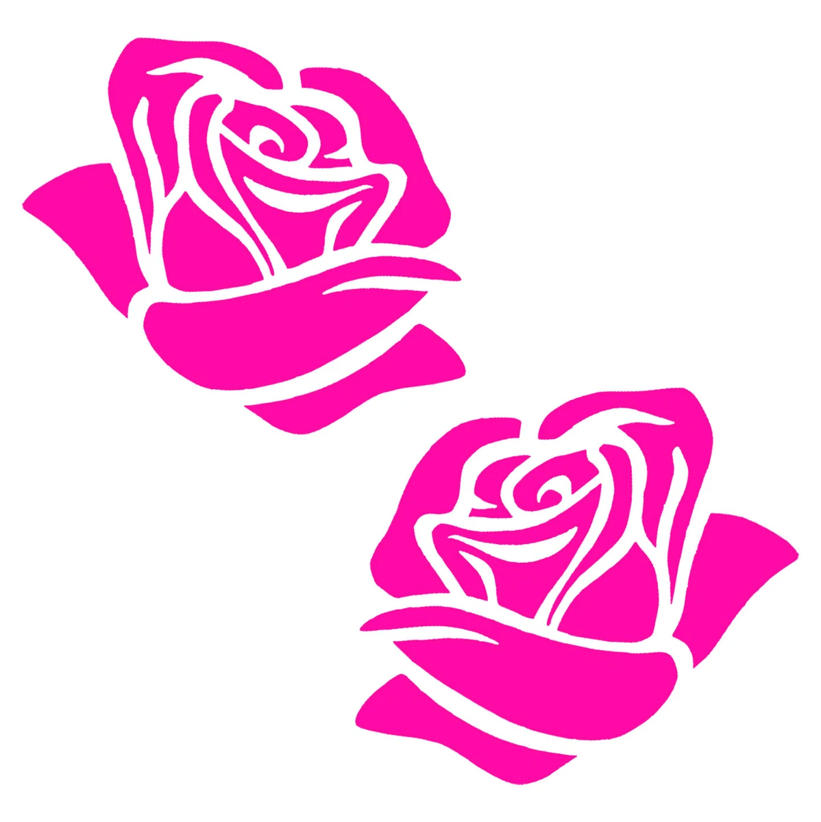 Rose Flower Decal - 2 Pack Flower Stickers - Choose Color Size