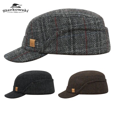Sterkowski SAWYER Harris Tweed Winter Abklappbare Ohrenshützer Herbst Elegant