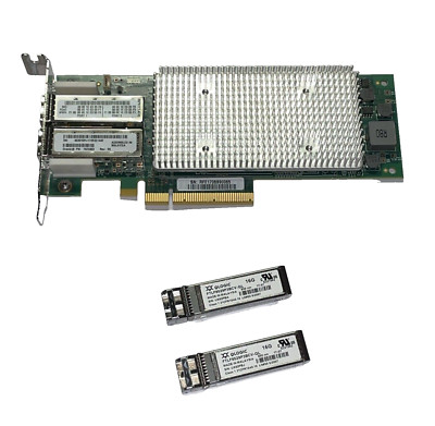 ORACLE QLE8362-ORL HD8310405-21 Dual Port 16G PCIe x8 SFP+ LP + 2x16GB Trans.
