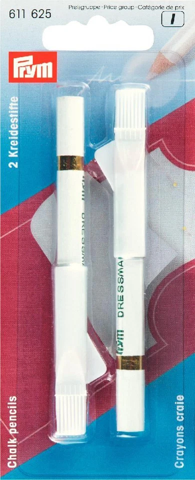 2 Kreidestifte weiß Prym 611625 Löschbürste Markierstift Schneider Kreide Stift
