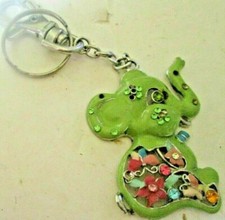 Decorative ELEPHANT sitting keyring key chain keychain clip-on 2"