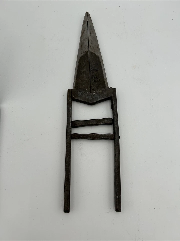 Антикварный индийский инкрустированный катарский ножничный кинжал 14 дюймов - Изображение 4 из 4