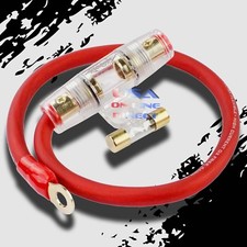 4 ga AWG RED Power Cable 100 OFC Copper With AGU Inline Fuse Holder 60A Fuse