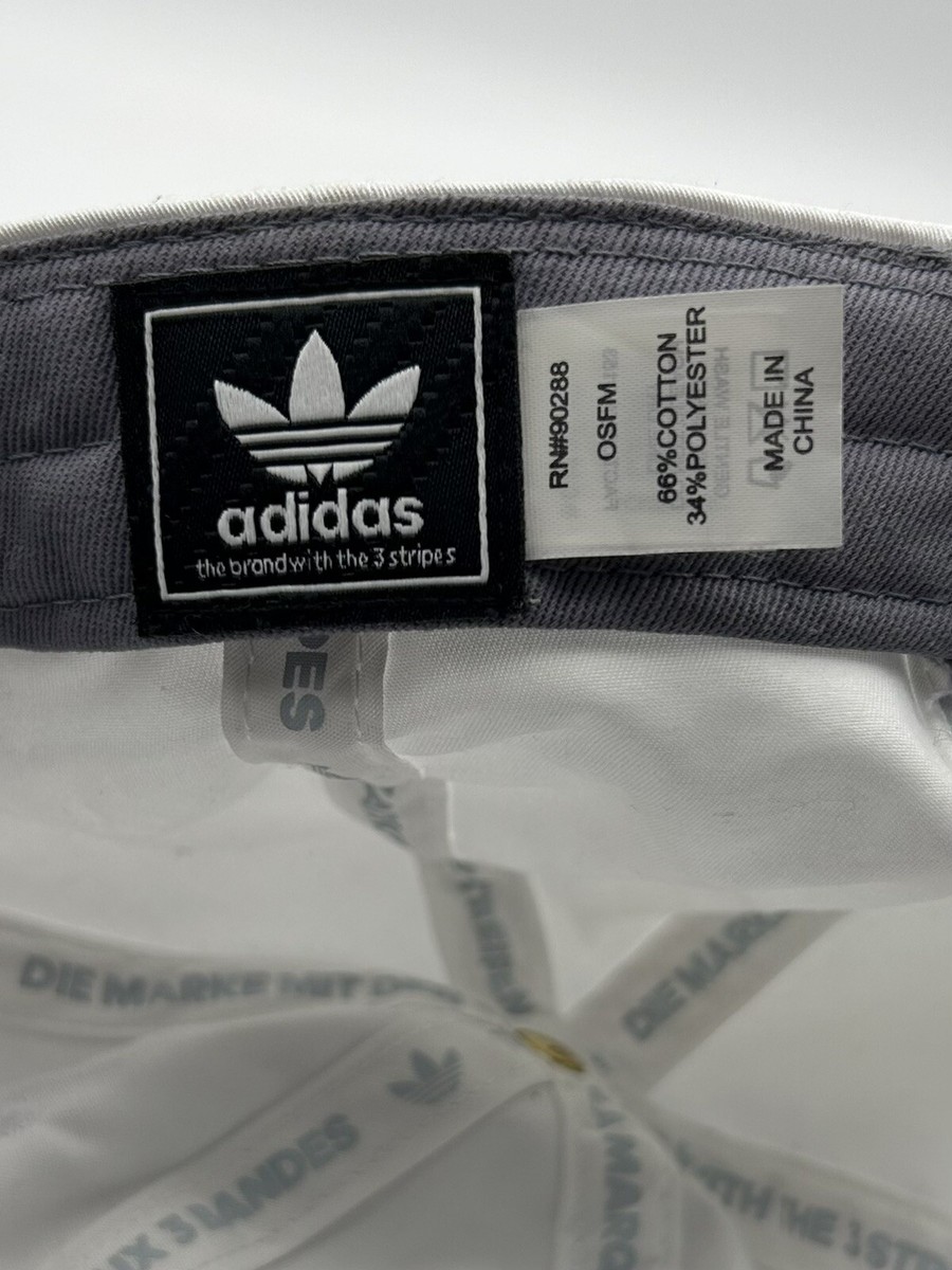 Adidas Two Color Logo Cap Hat Women Adjustable White 34% Polyester