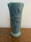 Ming Blue 100th Anniversary Van Briggle Pottery Colorado Columbine Vase w Flash