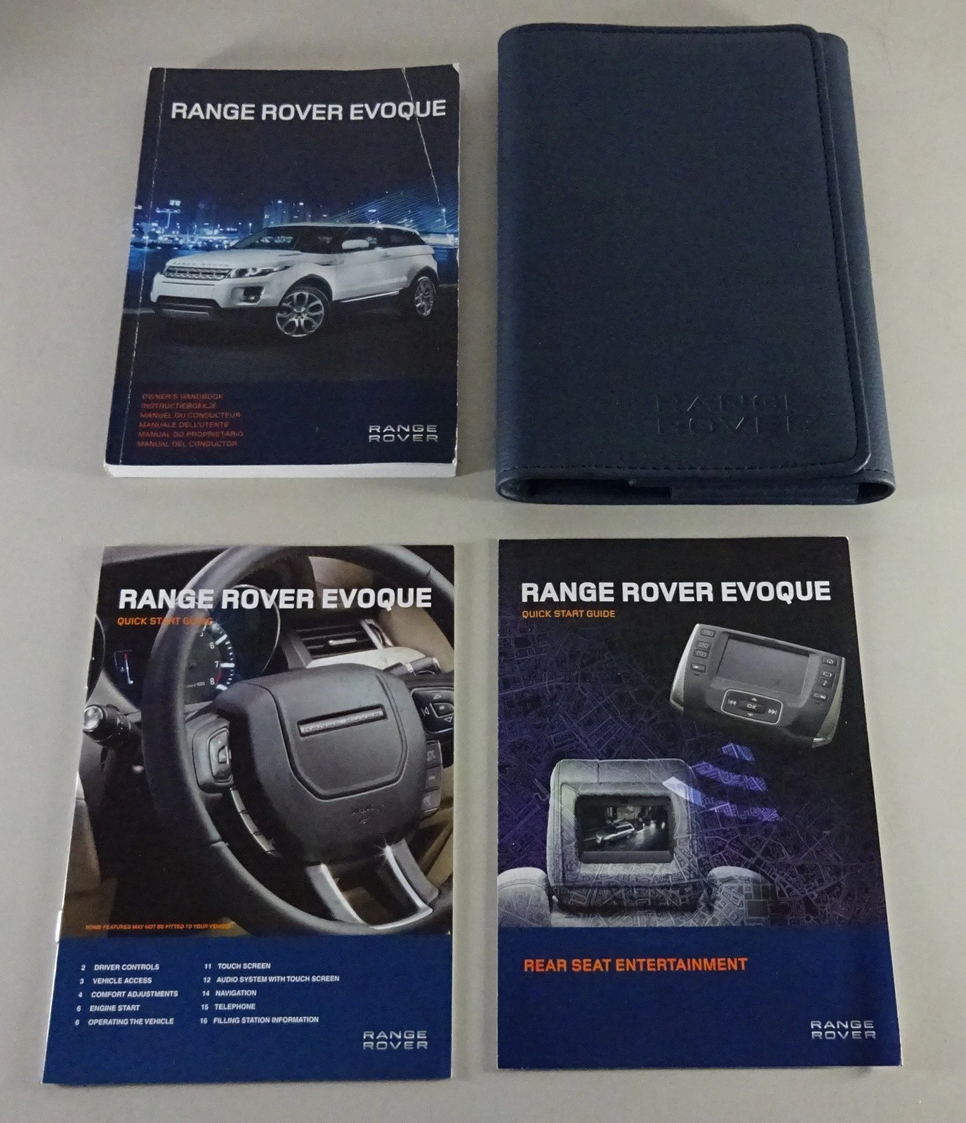Range Rover Evoque 2011 Owner's Manual Handbook Wallet