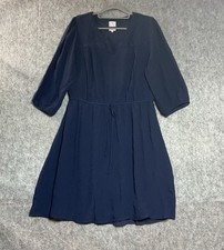 Naif Dress Womens XL Blue Flowy Below Knee Capsule Cottage Boho Packable Casual