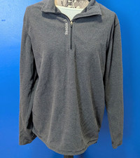 Reebok size medium 1/4th zip, Gray, Reebok Brand on both sides for Sweatshirt