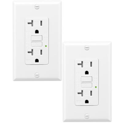 #ad #ad 20AMP GFCI Outlet Receptacle Weather amp; Tamper Resistant GFI TR WR White 2 Pack $18.99