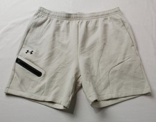 Under Armour Men's Unstoppable Fleece Shorts EH6 Summit White/Black Size XL NWT