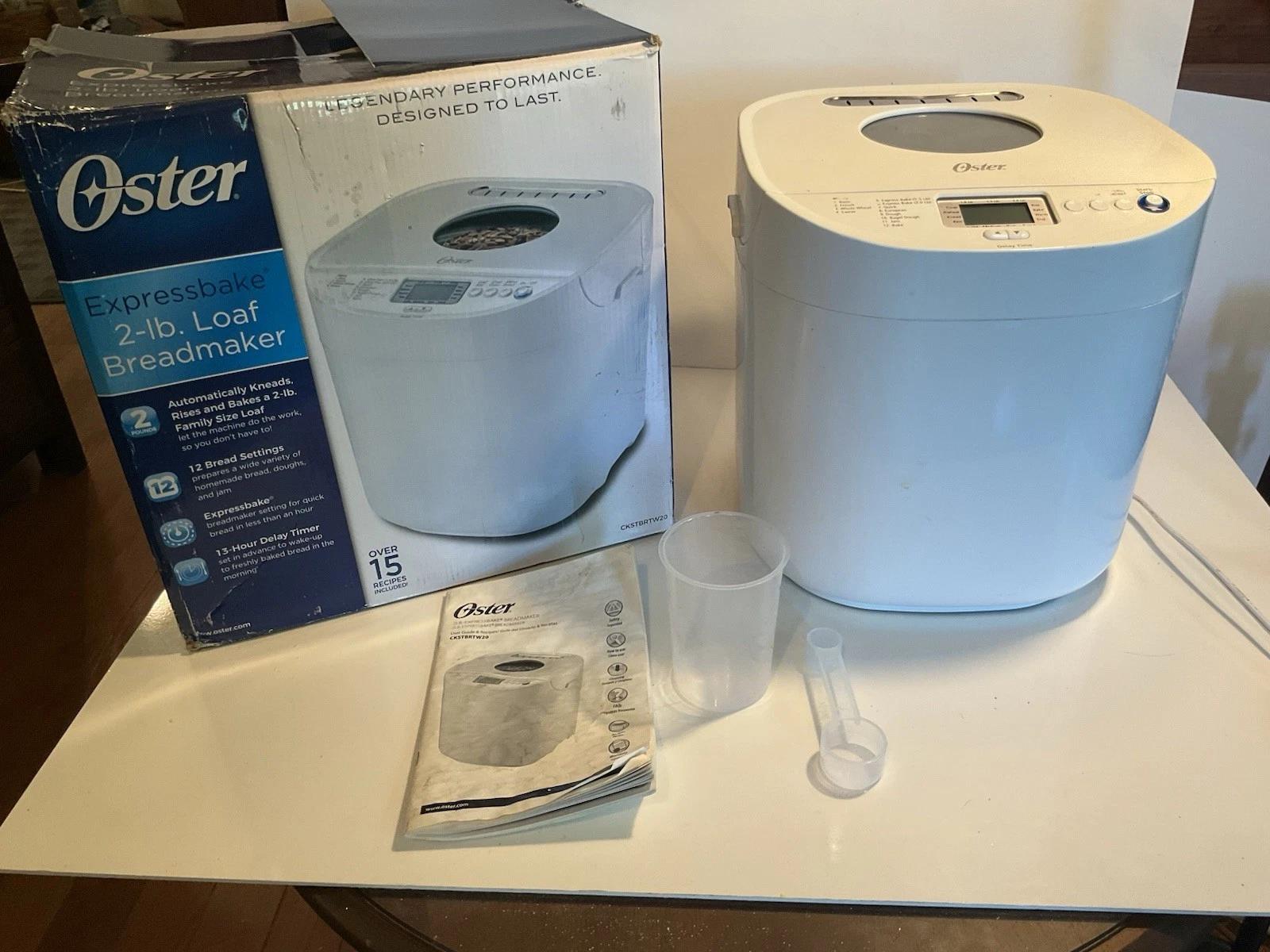 Oster Expressbake Bread Maker White, 2lb Loaf Capacity CKSTBRTW20 Box Manual