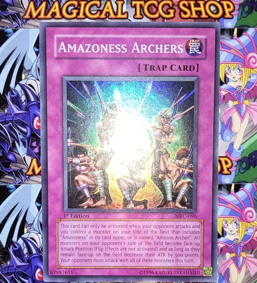 Yugioh Amazoness Archers MFC-096 1st Edition Super Rare Holo Bleed - Image 4 of 4