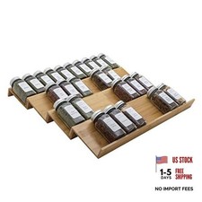 Bamboo Spice Rack Drawer Organizer - 8 Pieces Set- 9" Wide Per Piece - 18"