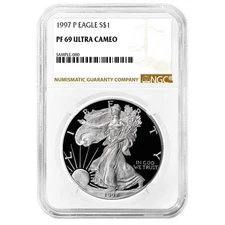1997-P Proof $1 American Silver Eagle NGC PF69UC Brown Label