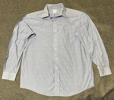 Brooks Brothers Men's 16 1/2-4/5 Blue Plaid Long Sleeve Shirt