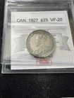 1927  Coin Mart Graded Canadian, ¢25 Cent **VF-20**