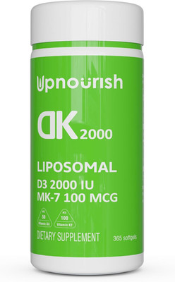 UpNourish Liposomal Vitamin D3 K2 2000 IU with K2 MK-7 100 mcg - 365 Vitamin D3 