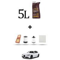 Hoffcar Set Service 4 Filter Und 5L ÖL FüR Alfa Romeo Stelvio (949) 2.2 D,