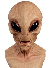Area 51 Alien Full Head Latex Mask Scary Creepy Halloween Cosplay Costume Prop