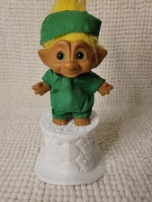 Vintage Ace Treasure Troll Doctor/Surgeon Yellow Hair 4" Gem Belly