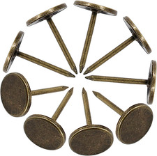 100 PCS 11mm x 17mm Bronze Flat Head Thumb Tacks, Vintage Upholstery Tacks Pushp