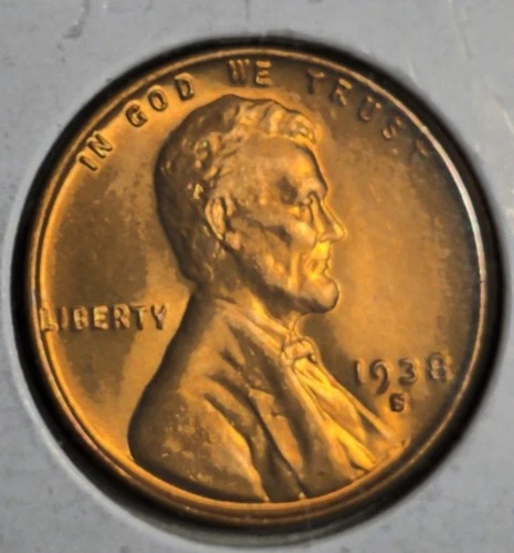 1938 *S* LINCOLN WHEAT CENT *NICE RED UNC ** -