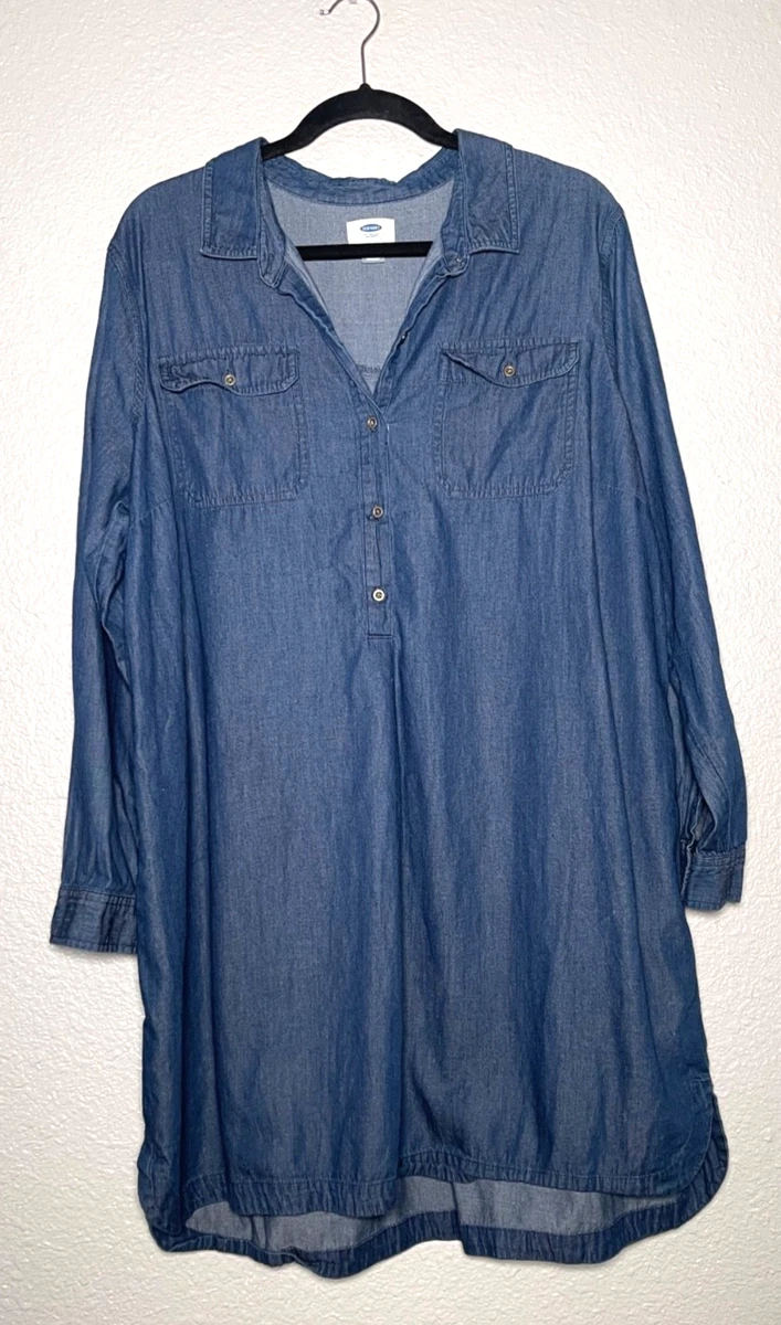 white christmas dresses Dark Wash Denim Midi Dress - All Dresses main image 1