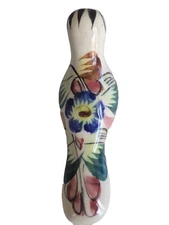 Vintage Tonala Mexican Ceramic Pottery Folk Art Hand Painted  Figurine. 4.5 inch