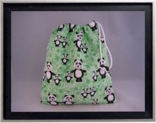 Gymnastics Leotard Grip Bags / Green Panda Bears Gymnast Birthday Goody Bag