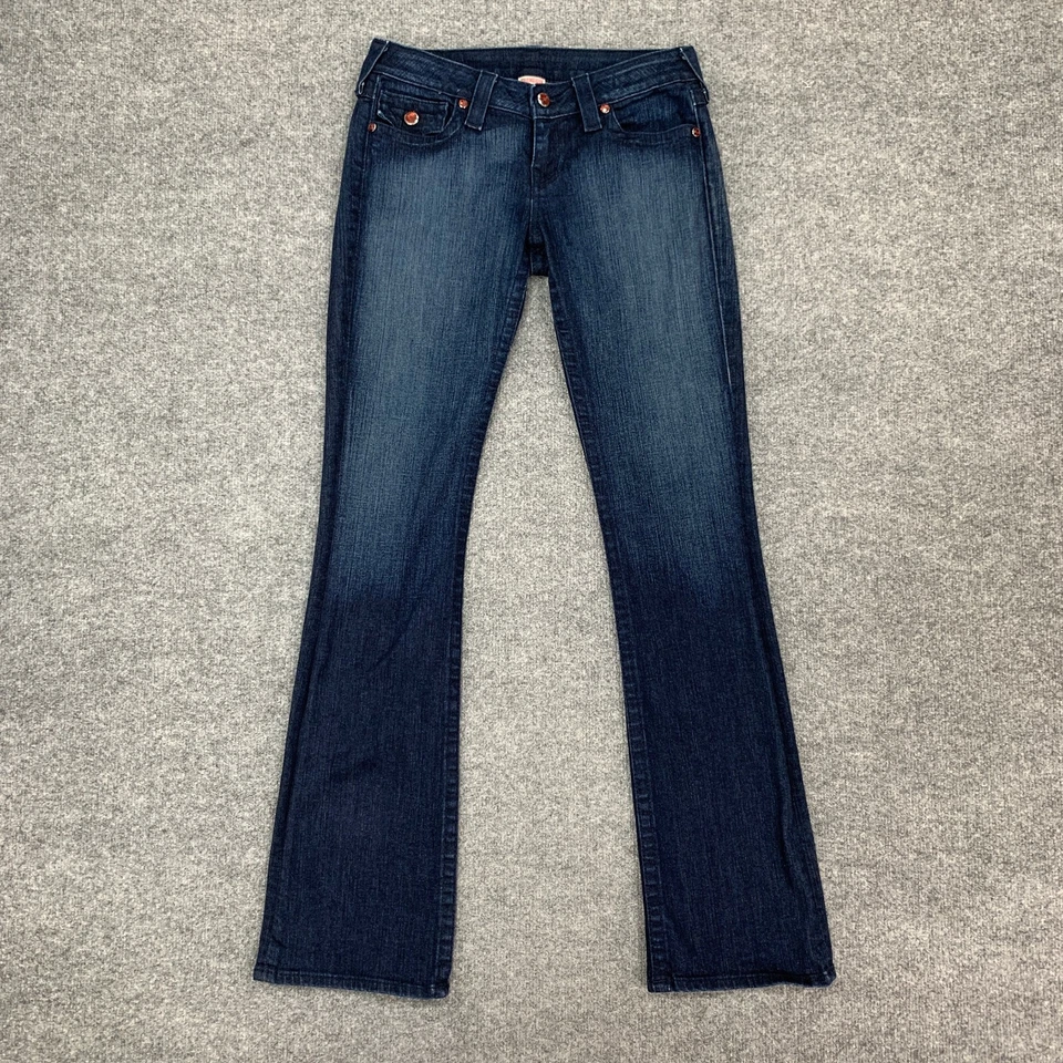 Jean True Religion para mujer 27 lavado oscuro Becky Bootcut cristal embellecido bolsillos Foto 2 de 4