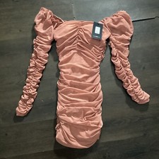 Fashion Nova Pink Mariah Ruched Mini Dress Size XS