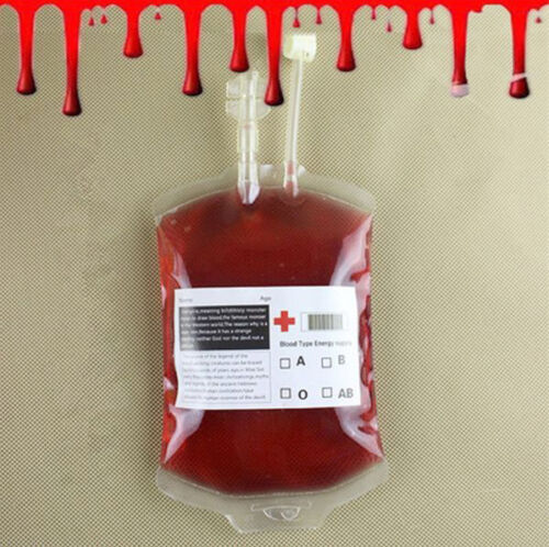 Fausse poche de sang transfusion sanguine VIDE à remplir vampire Halloween - Photo 1/4