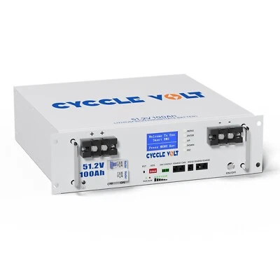 CYCCLEVOLT 48V 100Ah LiFePO4 8000 Cycle Lithium Batterie 5120Wh für Solaranlage Komplettset