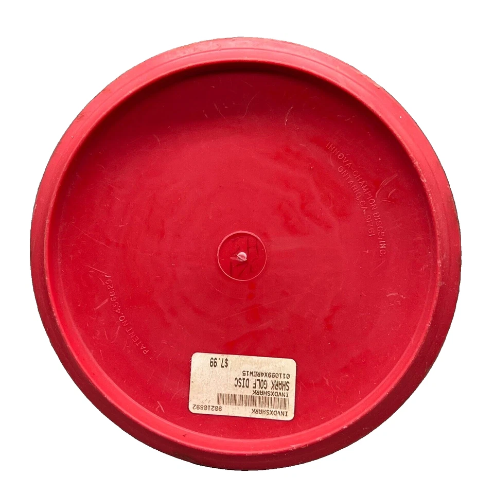 VTG Mid 90s Innova Ontario Mold 176g Dx Shark red silver foil Pat # Disc golf - Image 2 of 4
