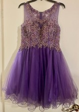 NWT Formal GLS Apparel USA Inc. Juniors Prom/Party Dress- M Purple/Plum Rtl $207
