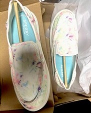 NEW Girls Size 5 M Sperry Top-Slider Salty SCK165996 Washable Tie-Dye Shoes NIB