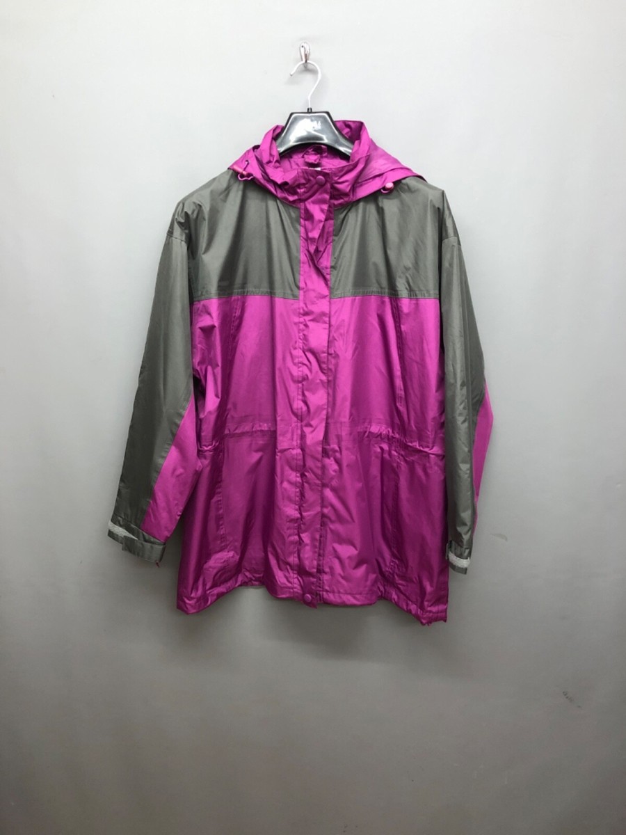 Climate Base Women's Magenta Mix Hooded Raincoat Anorak Large UK