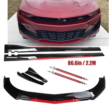 Front Bumper Lip Splitter Spoiler Side Skirt For 2015 Chevrolet Camaro Body Kit