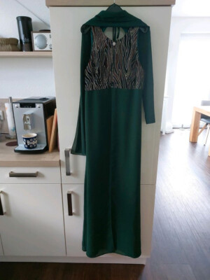 Abendkleid, Unique,grün,mit Stola,Gr.S,M,1x getragen, neuwertig